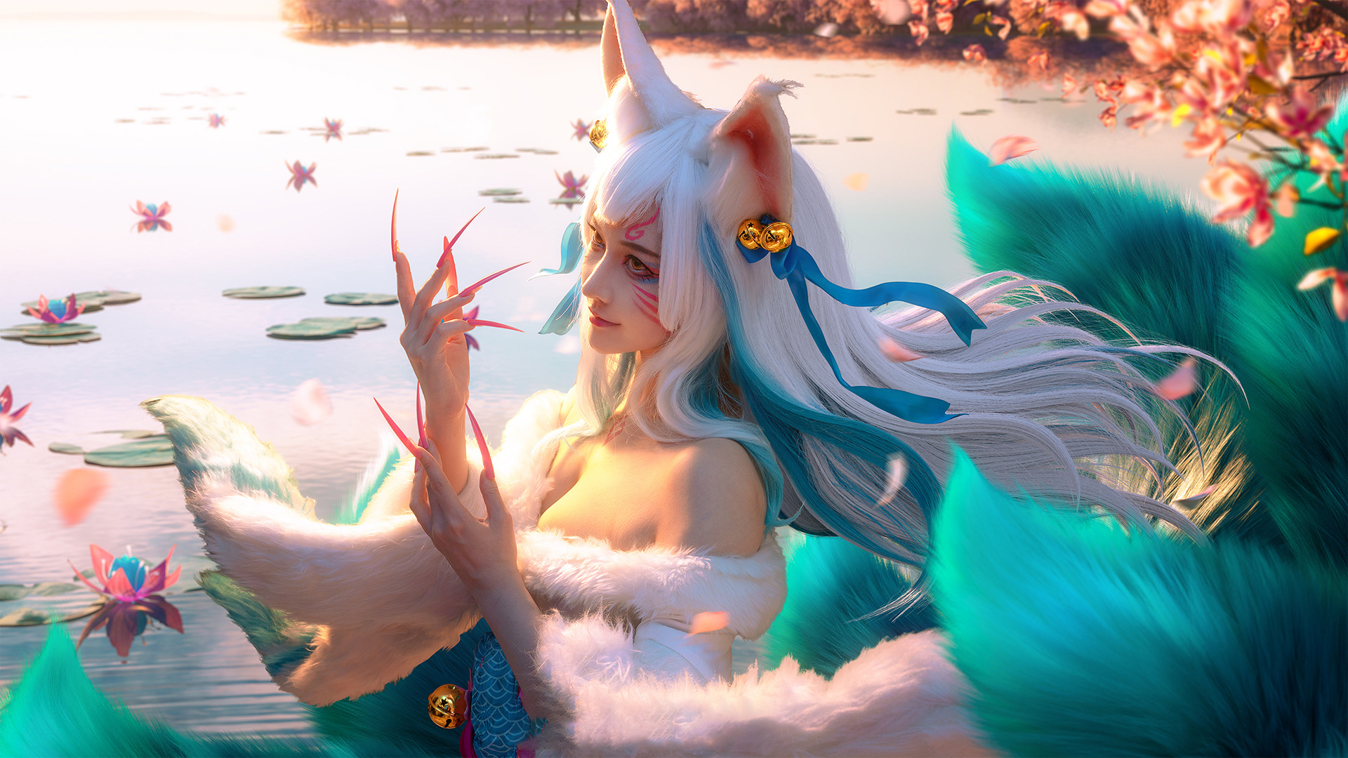 《英雄联盟手游》灵魂莲华白阿狸cosplay-cos扮之狐狸-二次元游戏知识平台