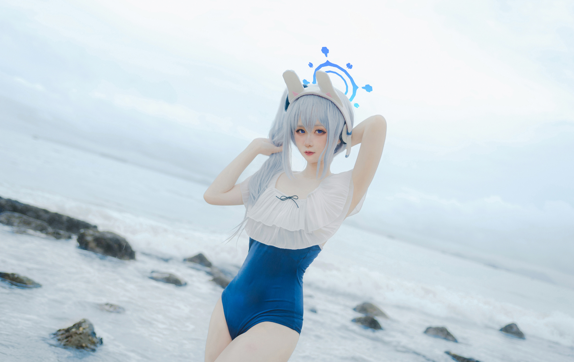 《蔚蓝档案》月雪宫子泳装cosplay-cos扮之狐狸