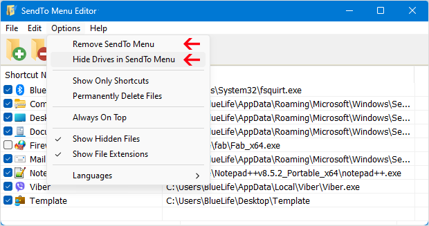 sendto menu editor(发送菜单编辑器)