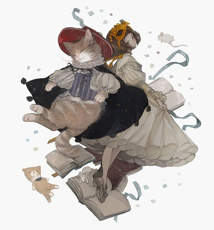 插画师ねこ助作品欣赏-cos扮之狐狸-二次元游戏知识平台